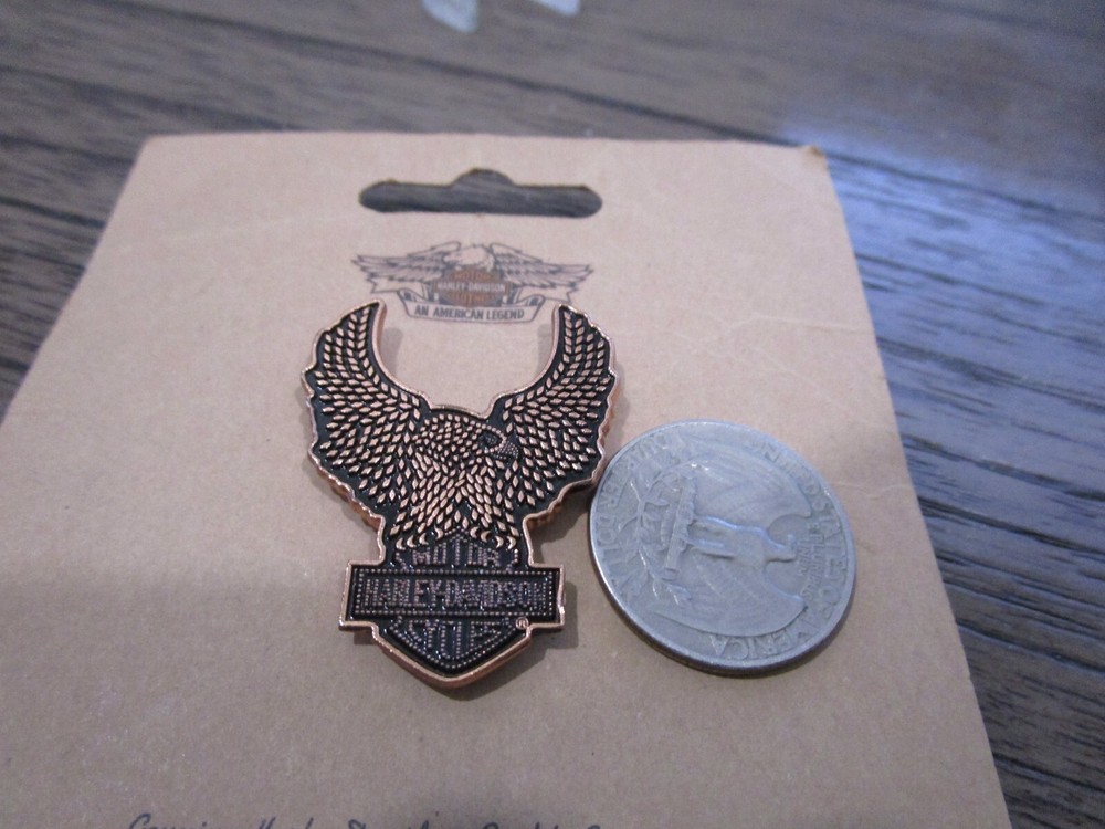 Harley-Davison Motor Cycles Copper Studded Eagle Lapel Pin #992T