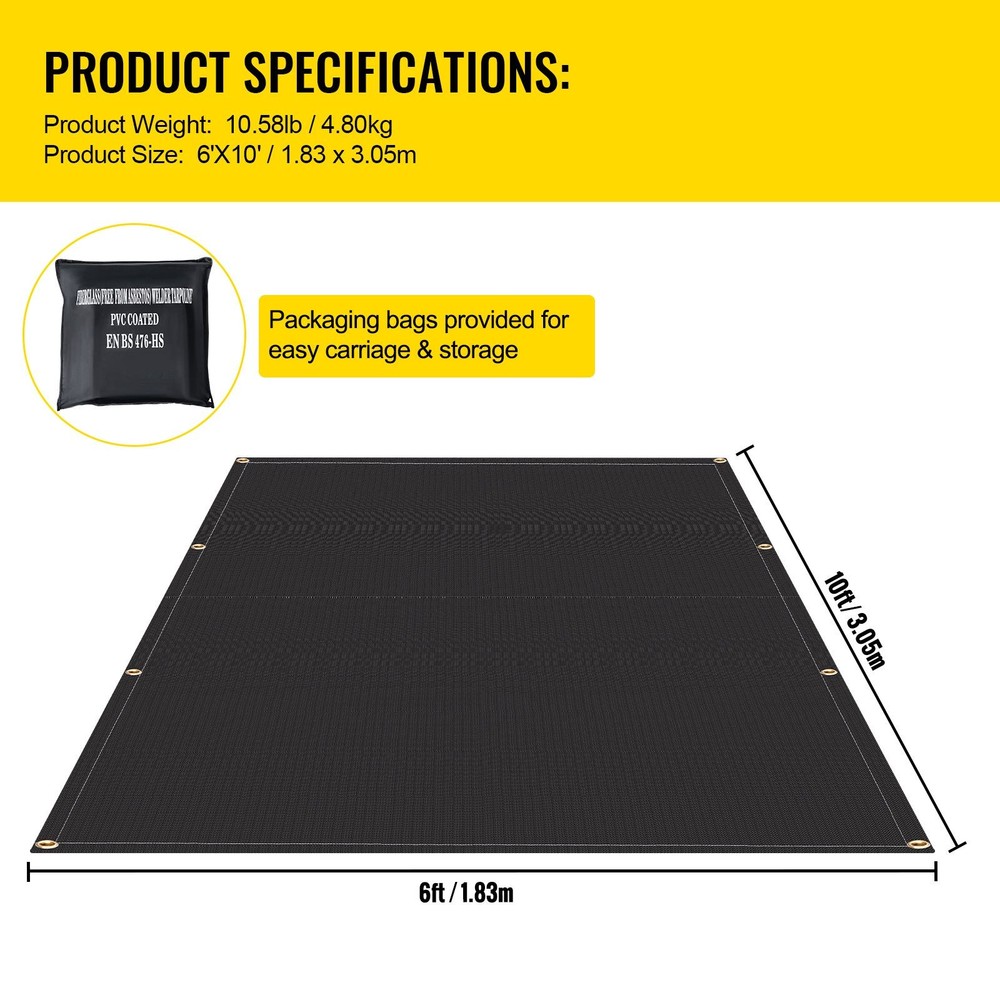 Fire Blankets, 2 Pack Welding Blankets, 6\' x 10\' Fire Suppression Blanket, 102