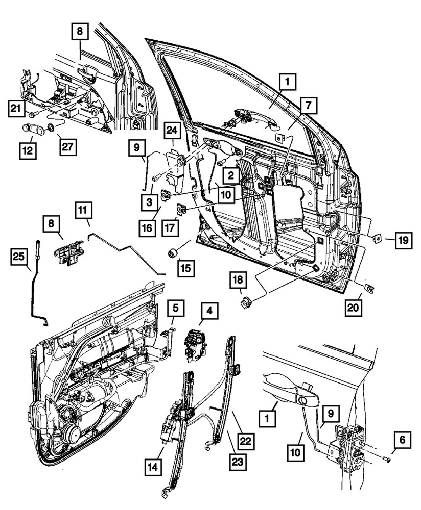 Genuine Mopar Key Cylinder To Latch Link Left 5115821AA
