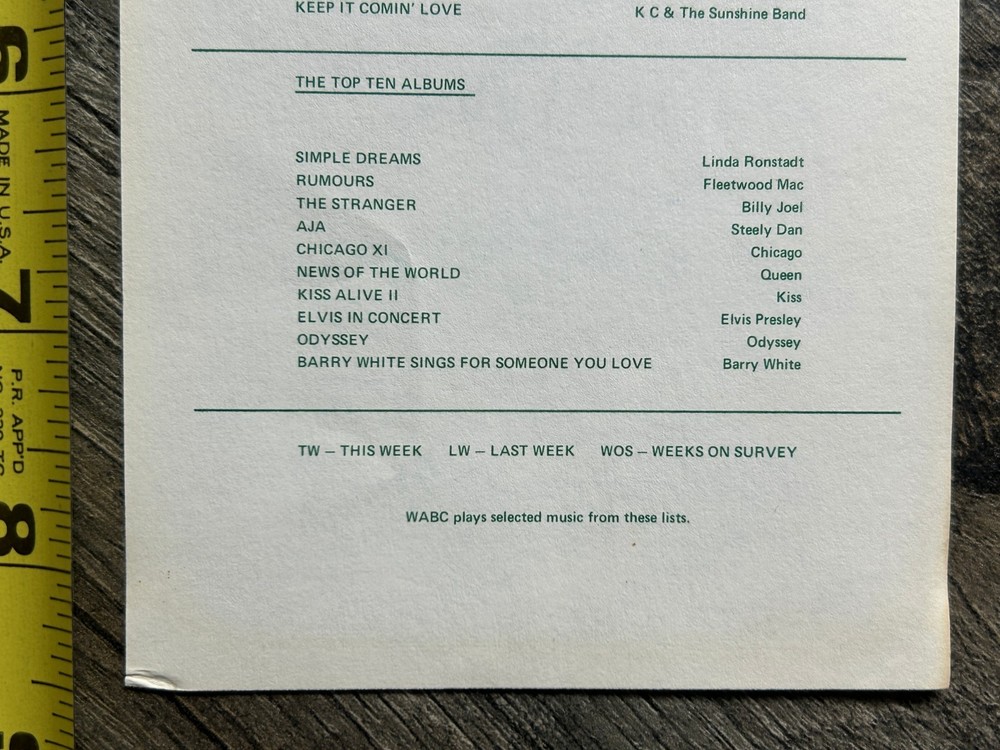 KISS Ad Radio Survey Alive 2 Album Nov 21 1977 Vintage Kiss Aucoin Memorabilia