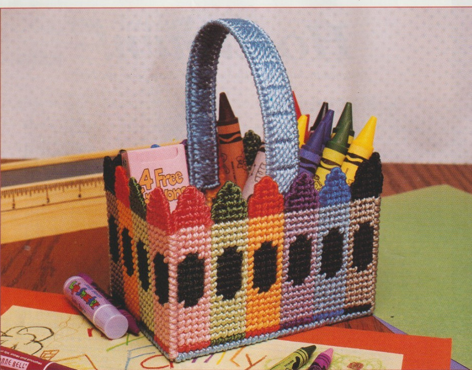 Cat & Mouse Mobile & Crayon Basket - PLASTIC CANVAS PATTERN - Removed from Book