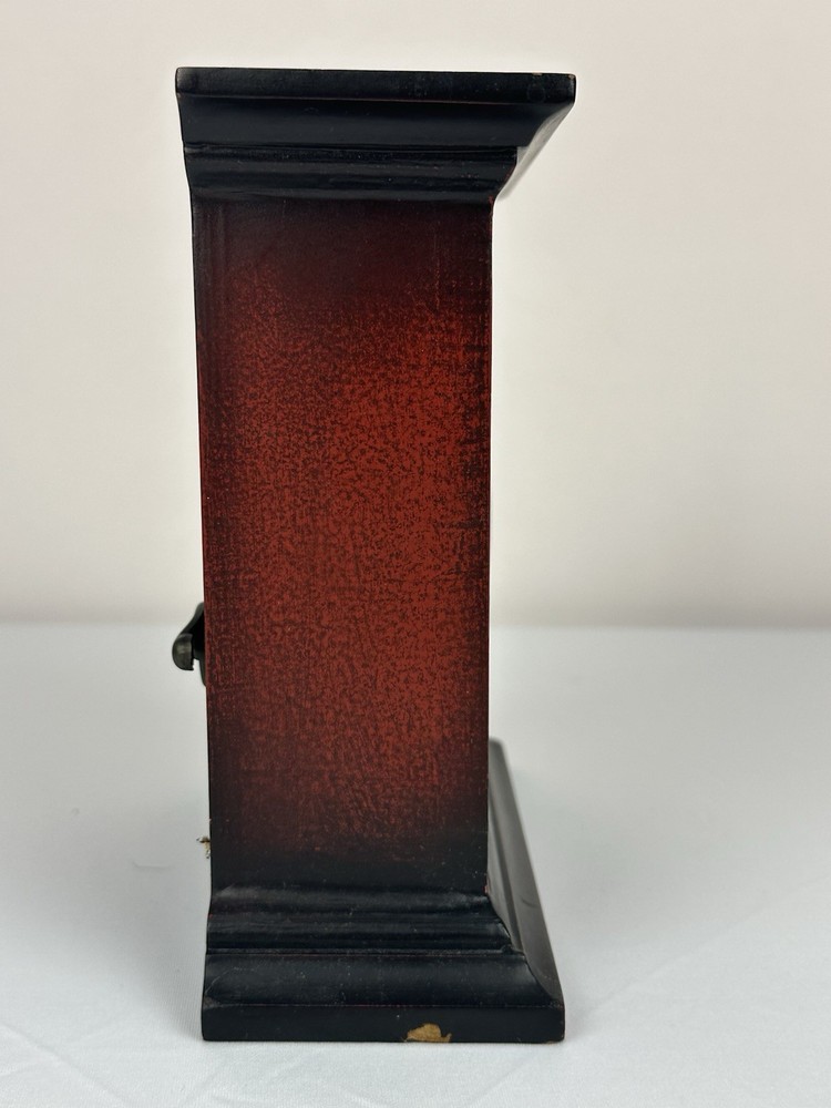 Decorative Distressed Black Mantel Clock Asian Style