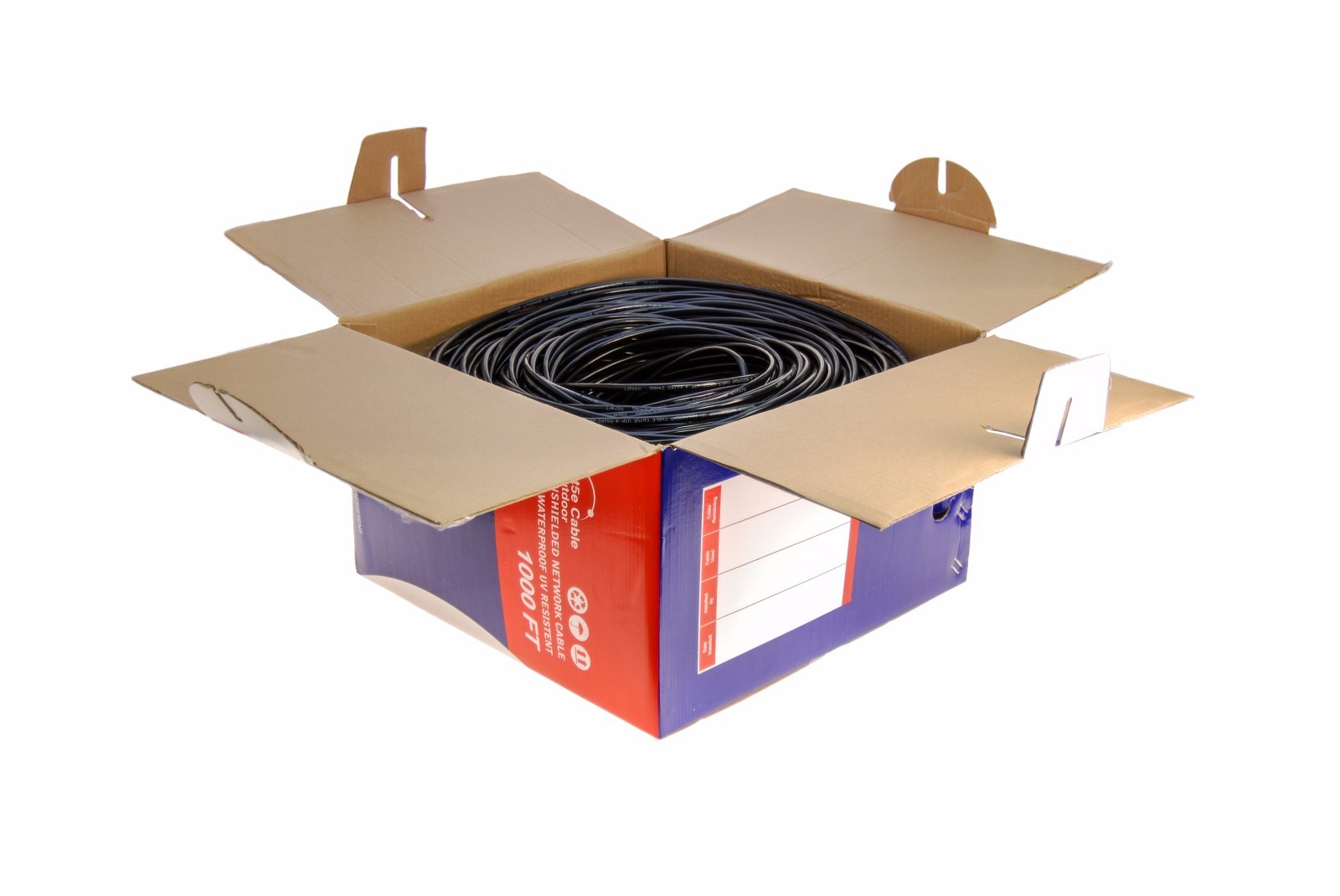 Cat5e OUTDOOR 500ft, 1000ft Cable Waterproof Ethernet Solid Direct Burial Cable