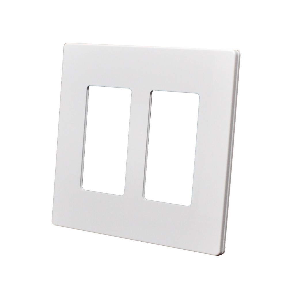 2 Gang Screwless Snap On Decorator Wall Plate White