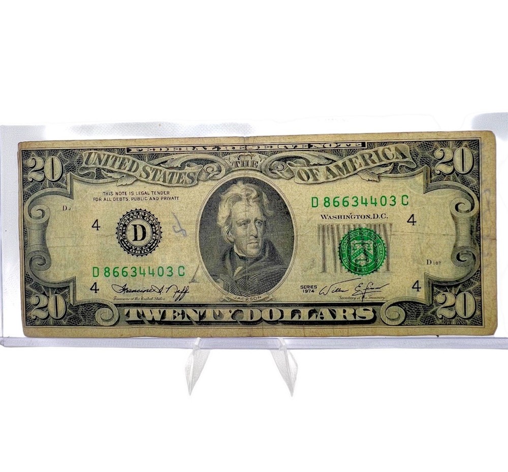 🔄 Rare 1974 $20 Misaligned Serial D86634403C - Offset Print Error! 💵🪙