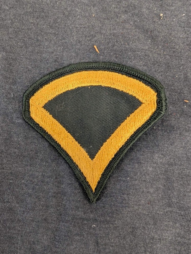 Vintage US Army PFC Private First Class Rank Patch Chevron E-3 Green