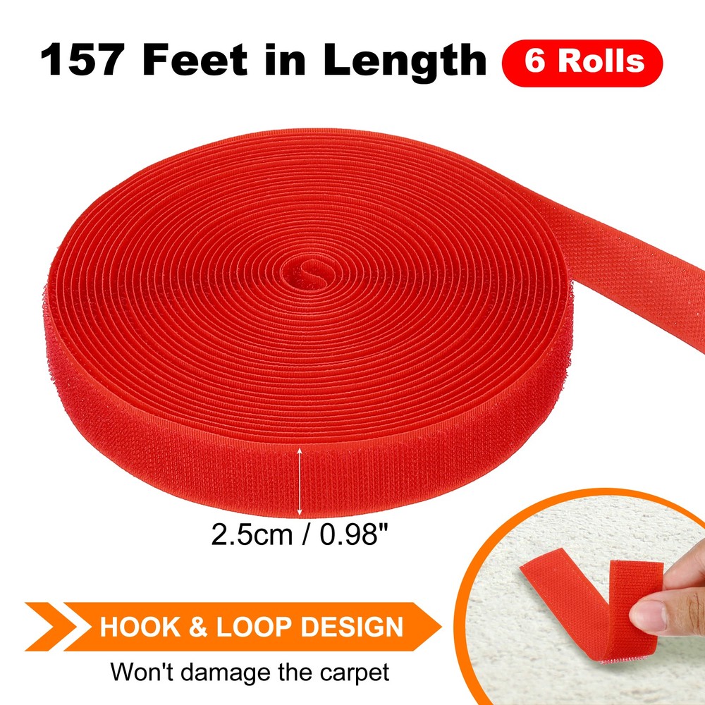 157Feet Strips, 6 Rolls, Red