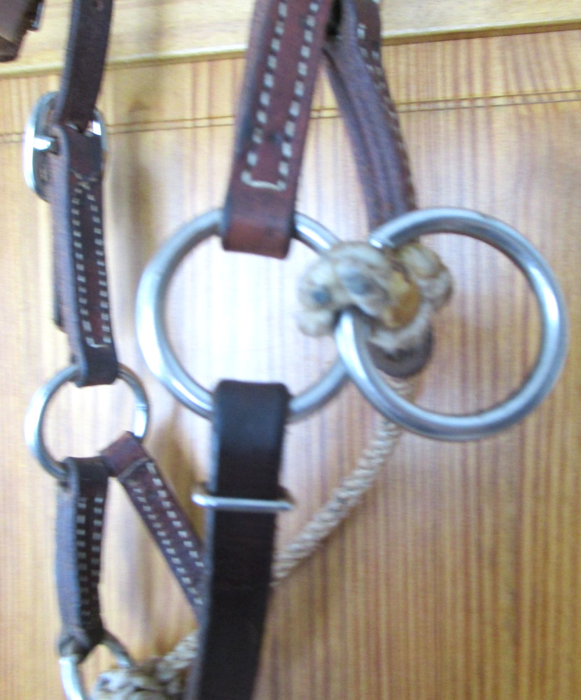 WEAVER LEATHER SIDE PULL, BITLESS BRIDLE HORSE SIZE