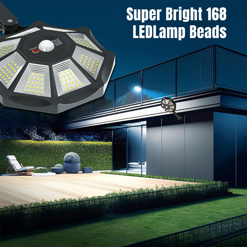 Solar Lights Outdoor 168LED Motion Sensor Flood Light Dusk to Dawn Solar Lamp US