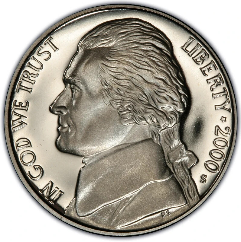 2000 S Jefferson Nickel Gem DCam Proof