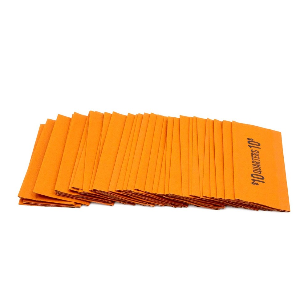 Quarter Flat Coin Wrappers, Solid Bundle of 100