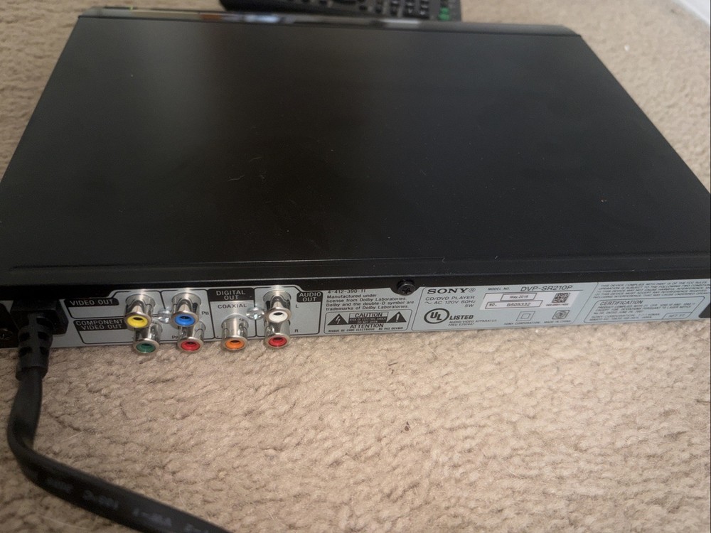 Sony DVP-SR210P DVD Player With Remote Control Tested Works