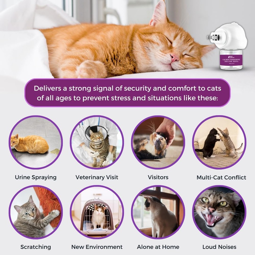 (Compatible with All Common Diffuser Heads) Cat Pheromone Diffuser Refill - 4...