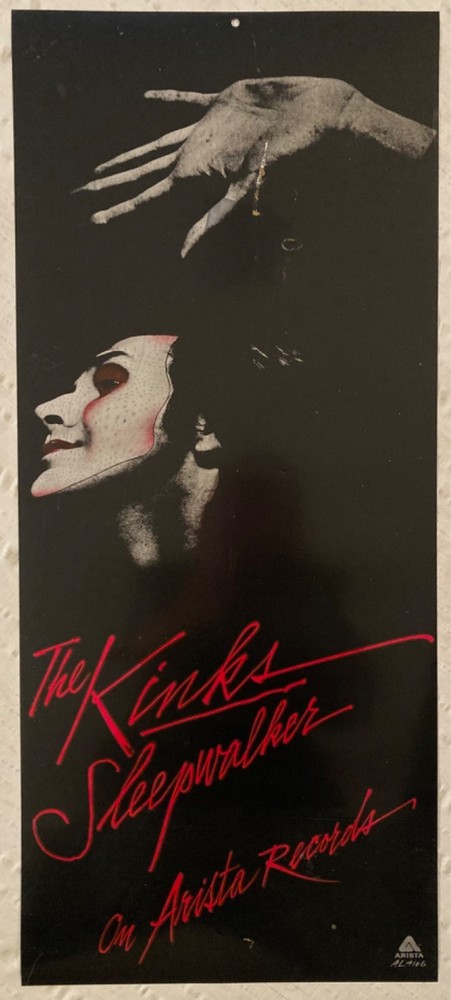 The Kinks 1977 Two-Sided Mylar Promo Poster Sleepwalker A