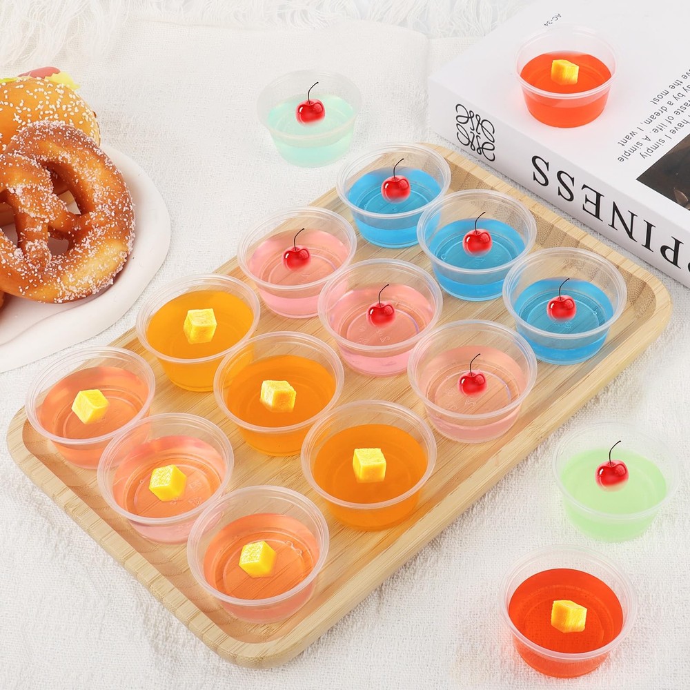 500 Count 2oz Plastic Portion Cups No Lids, Mini Condiment Containers Disposa...
