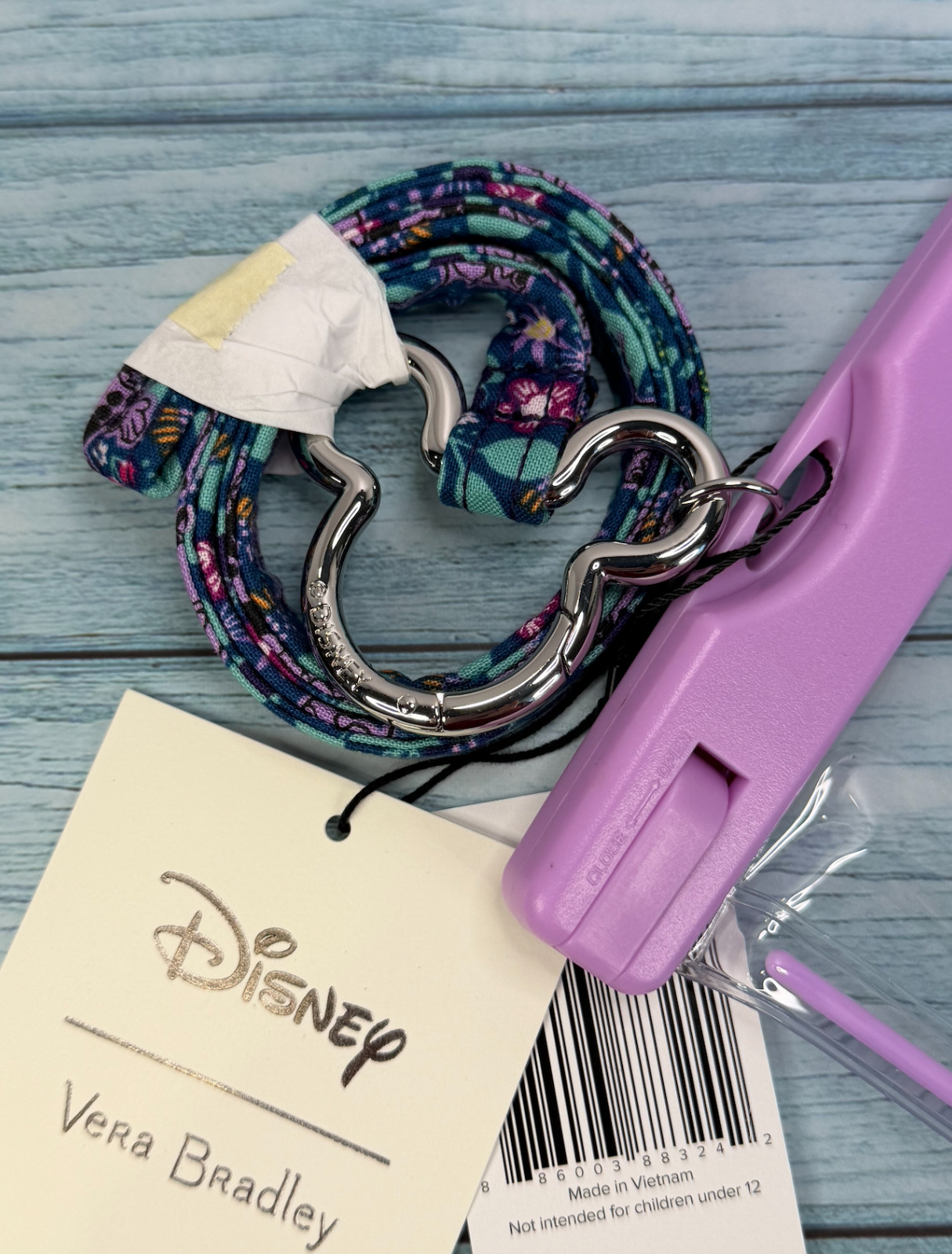 Vera Bradley Disney Mickey Minnie's Vine Floral WATERPROOF PHONE POUCH & LANYARD