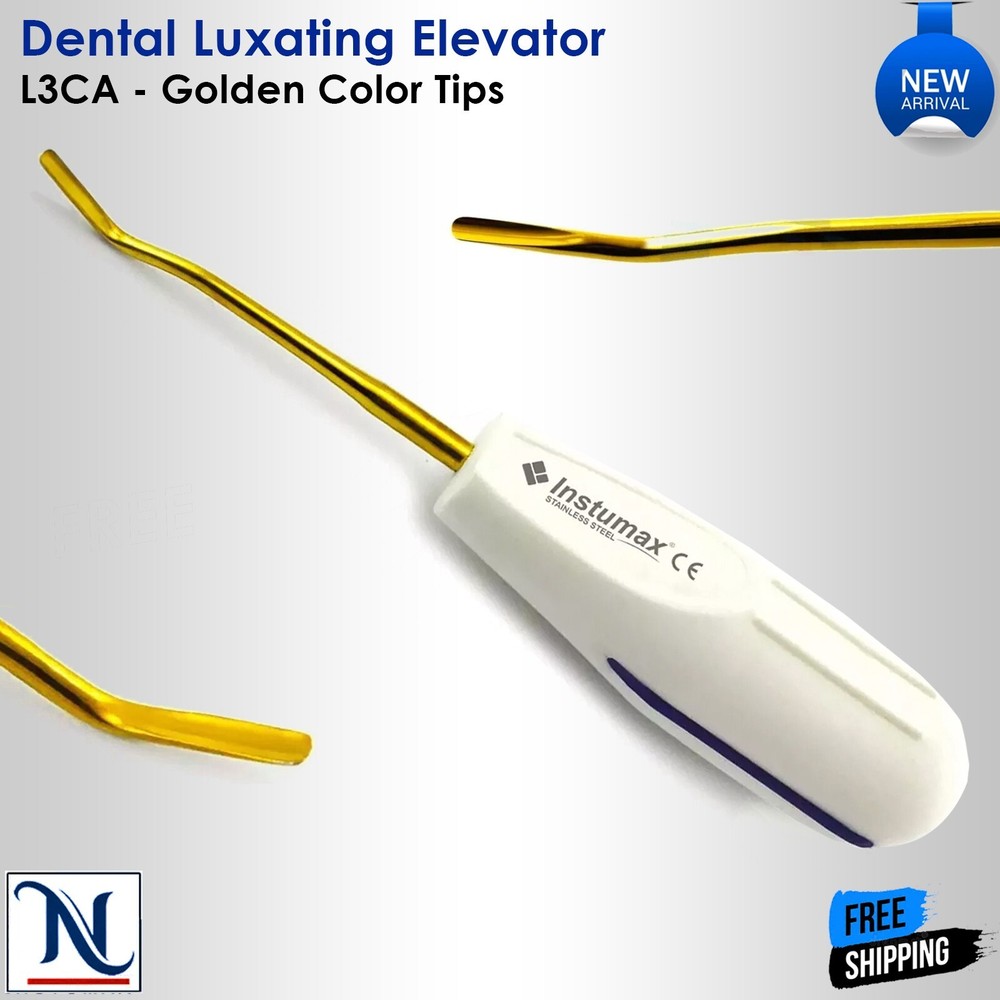 Dental Luxating L3CA Extract Elevator Periotome Gold Color Tip Veterinary PDL