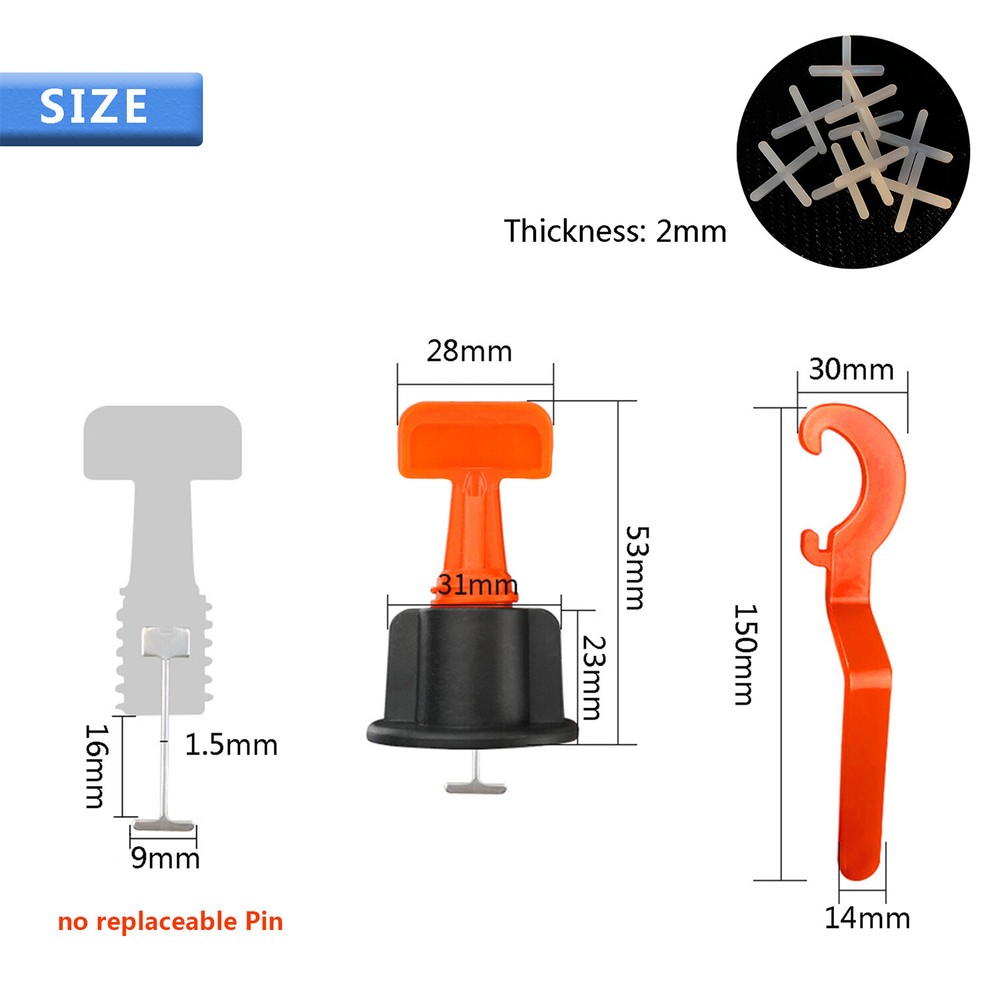 250x Tile Leveling System 1/16" Reusable Tile Leveling Installation Tools