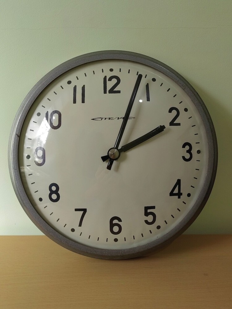 wall clock STRELA Soviet era school wall clock factory wall clock USSR 1970s.