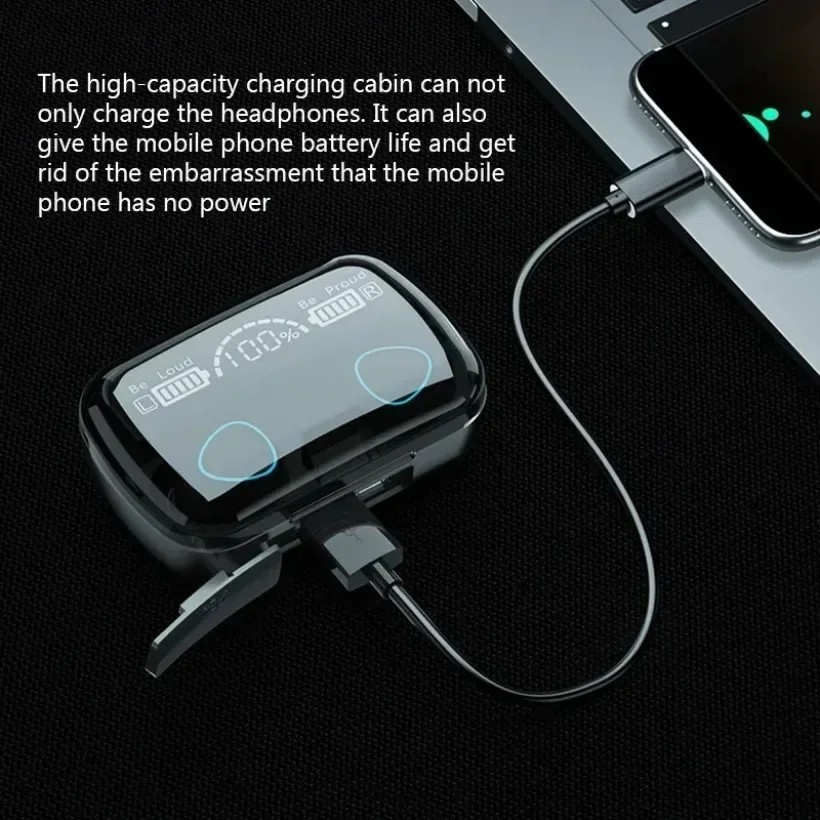 TWS Bluetooth Earbuds Waterproof Bluetooth 5.1 Headset Noise Cancelling Wireless