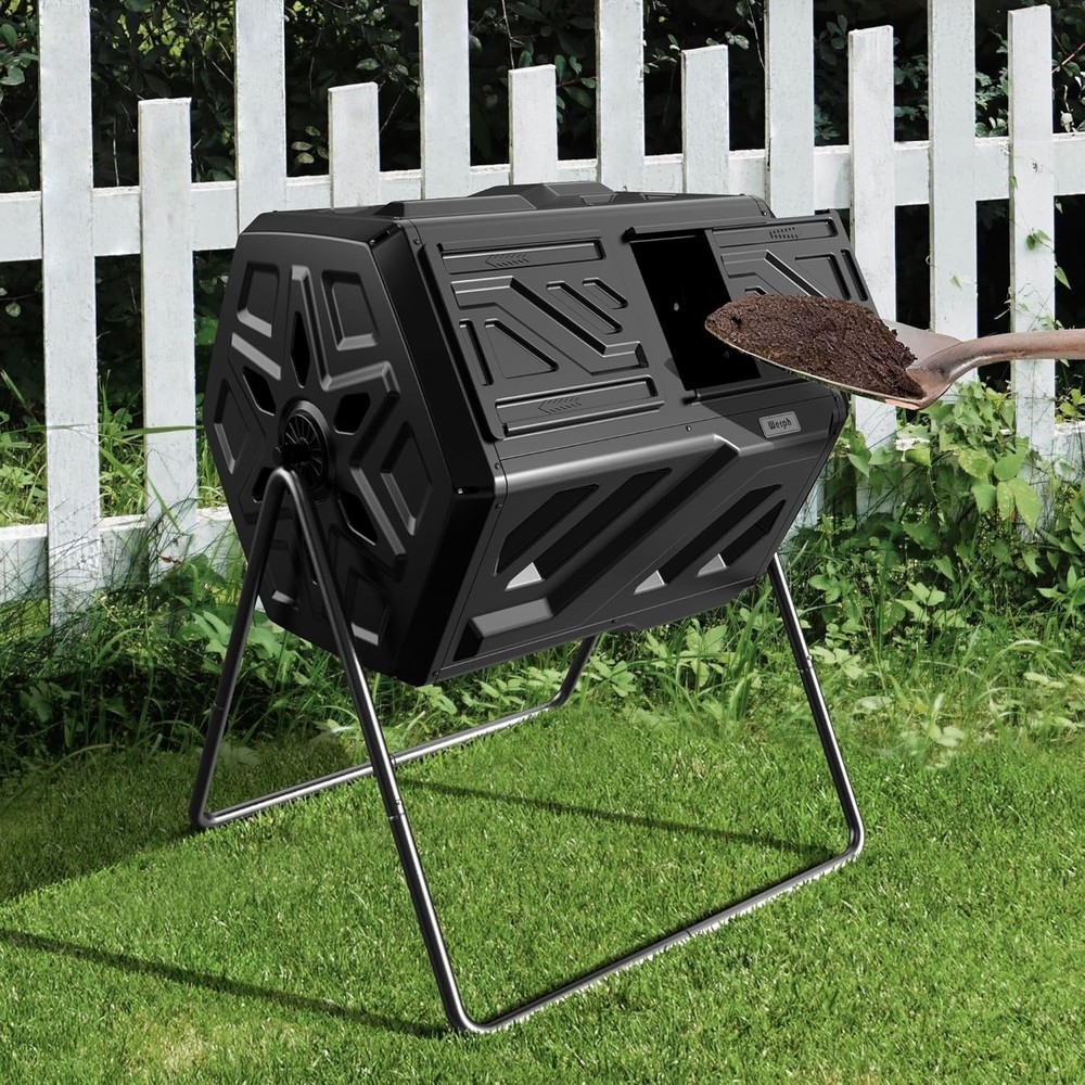 43 Gallon Compost Bin W/ Gloves Fast Assembly & Easy Setup Outdoor Compost