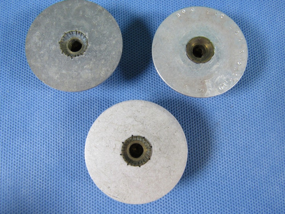 Lot 9 Rotary Control Potentiometer Knobs W/ Aluminum Dial Scales Brass Insert