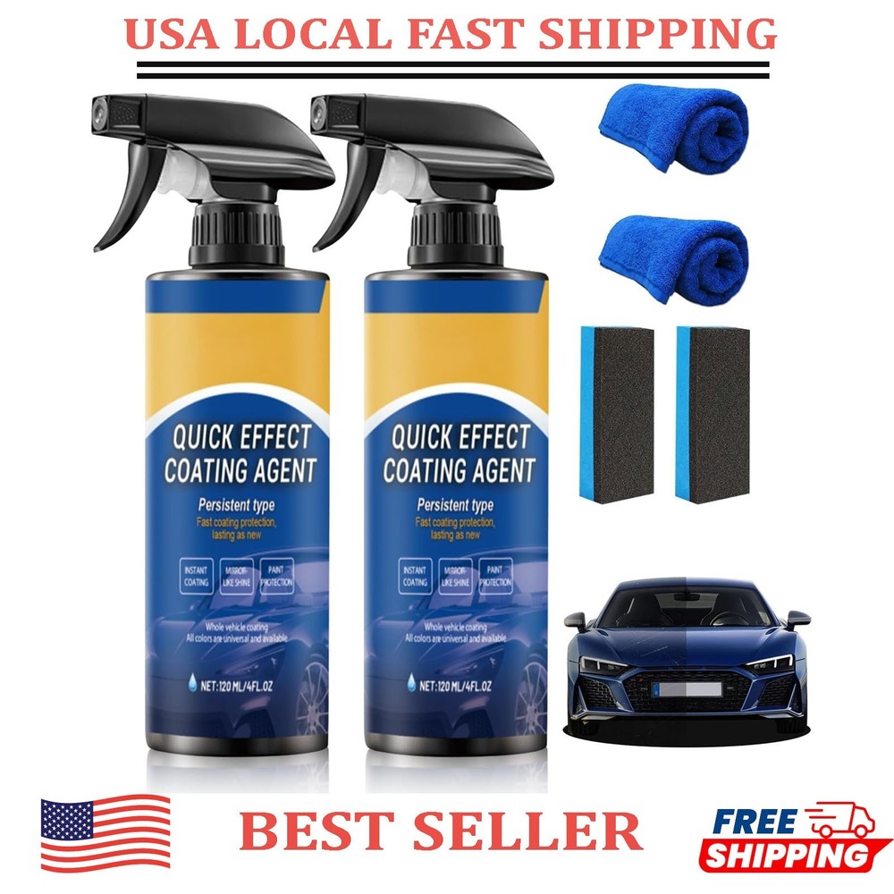 2 Pcs Car Coating Spray, Quick Effect Agent, Quick-advanced Car