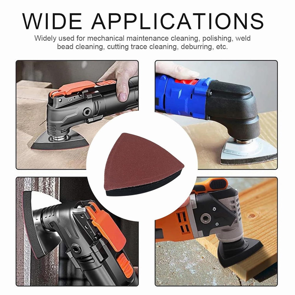 133PCS Oscillating Tool Sanding Pads Kit,125 Sandpaper, 2 Triangular Sanding Pad