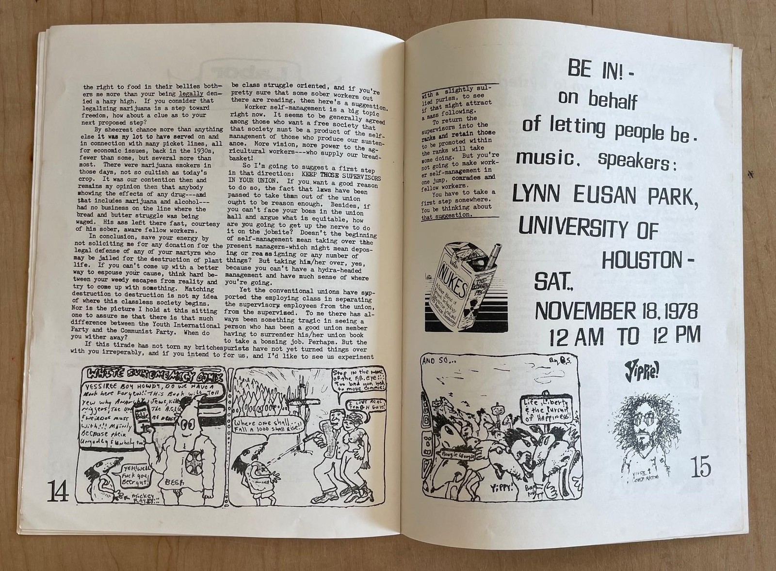 ULTRA Vol 1 No 3 1978 Local Houston Yippie Proto Punk Leftist Political Magazine