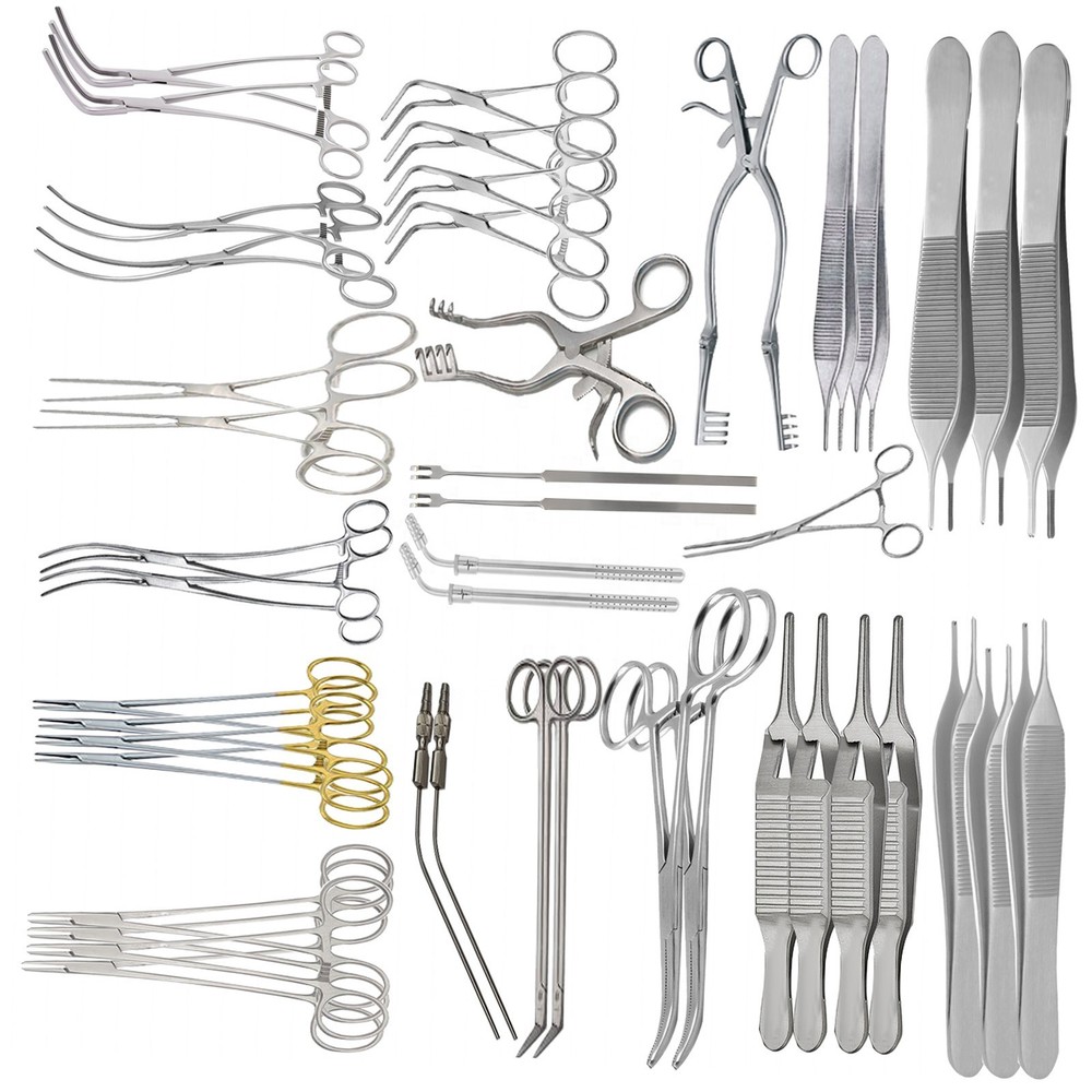 52 PCS Complete Vascular Surgery Set – CE Certified Surgical Instruments