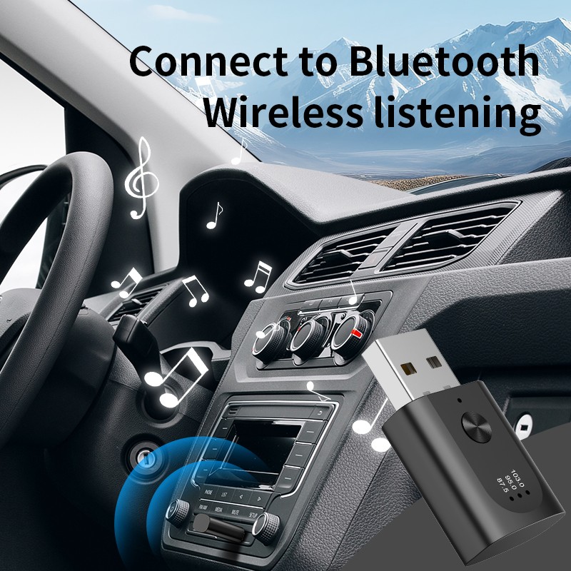 Bluetooth 5.3 Car Transmitter Receiver Handsfree Call USB Mini Wireless Audio US