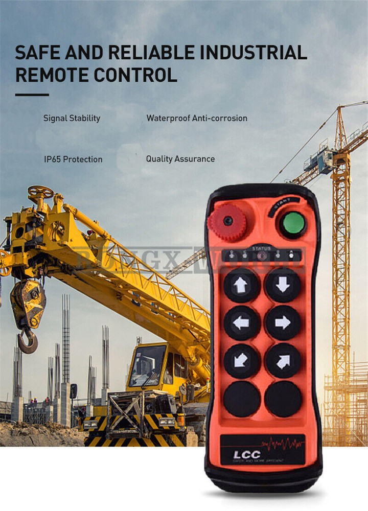 6Button Single Speed Hoist Crane Industrial Wireless Remote Control 12V-380V