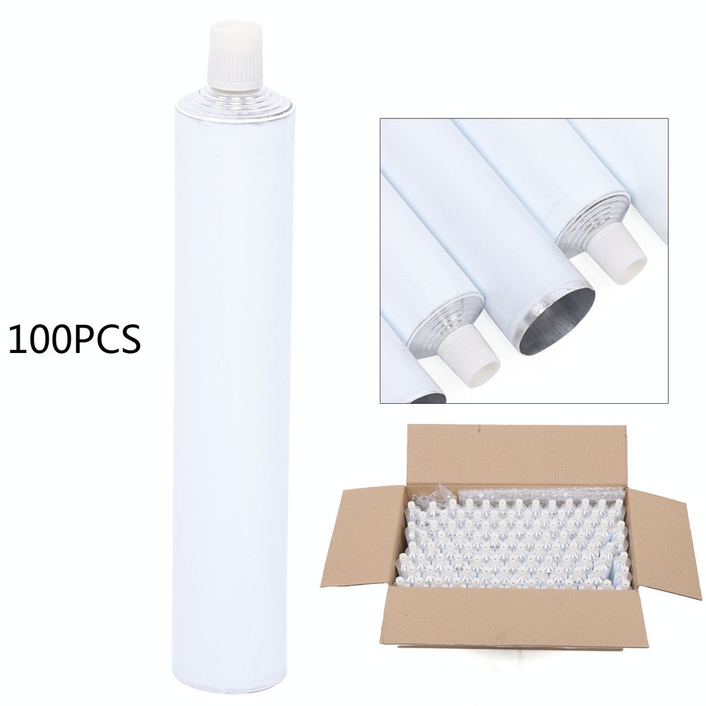 100Pcs Reusable Aluminum Empty Unsealed Toothpaste Tubes Needle Cap Full Box