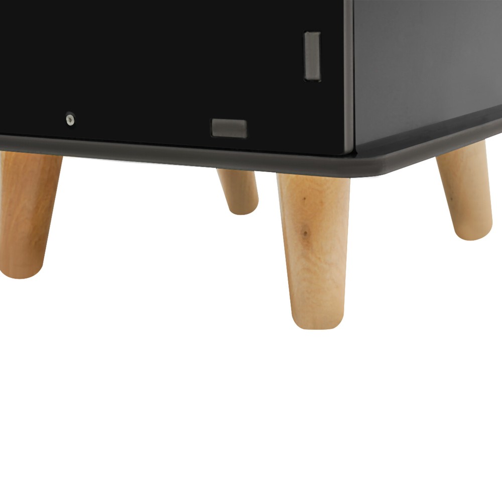 Bedside Table with Drawer, Corner High End Table, Rotating Bookshelf with Drawer