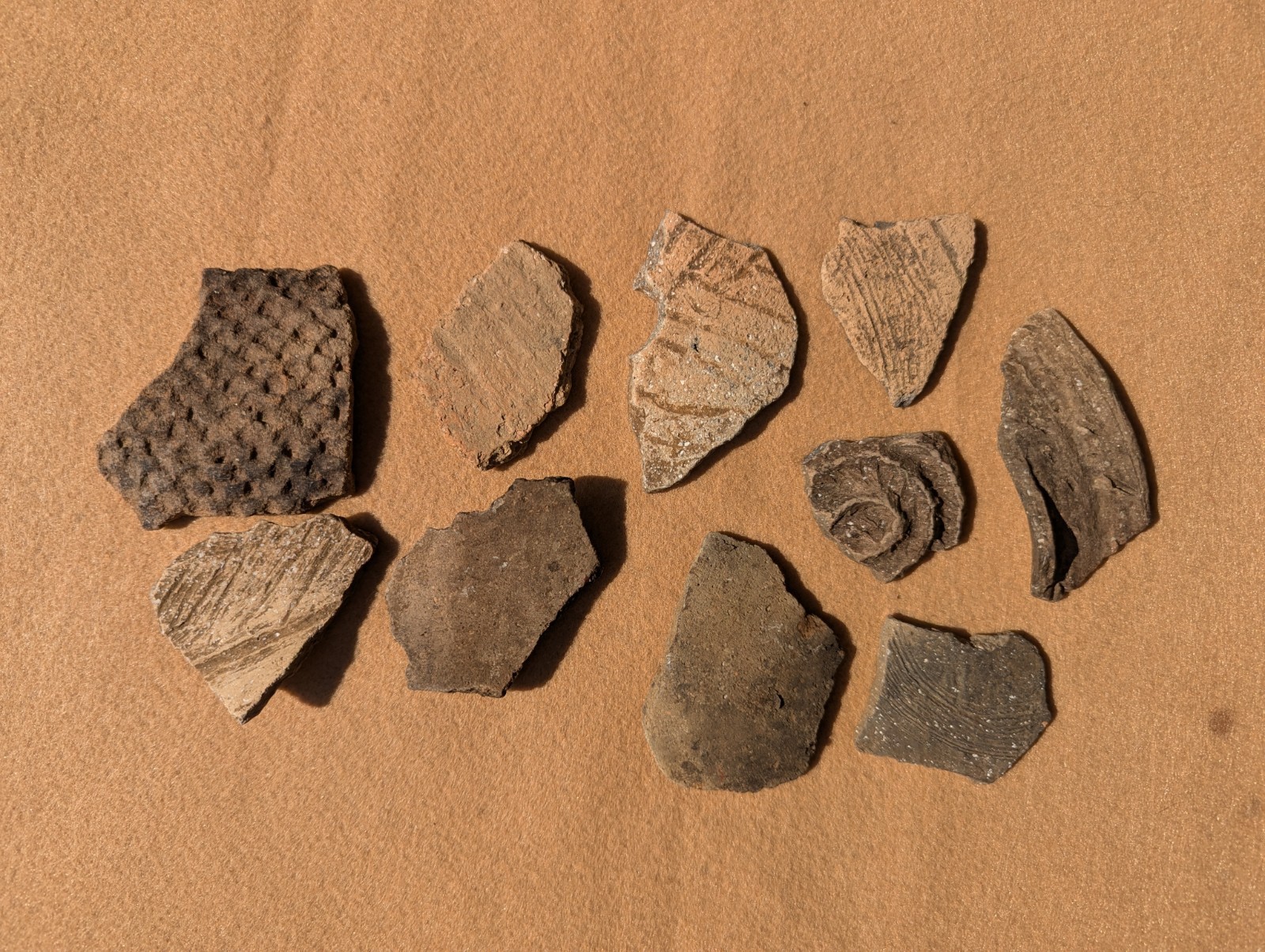 One Authentic Ancient Native American Pottery Piece. Mississippian or Caddo.