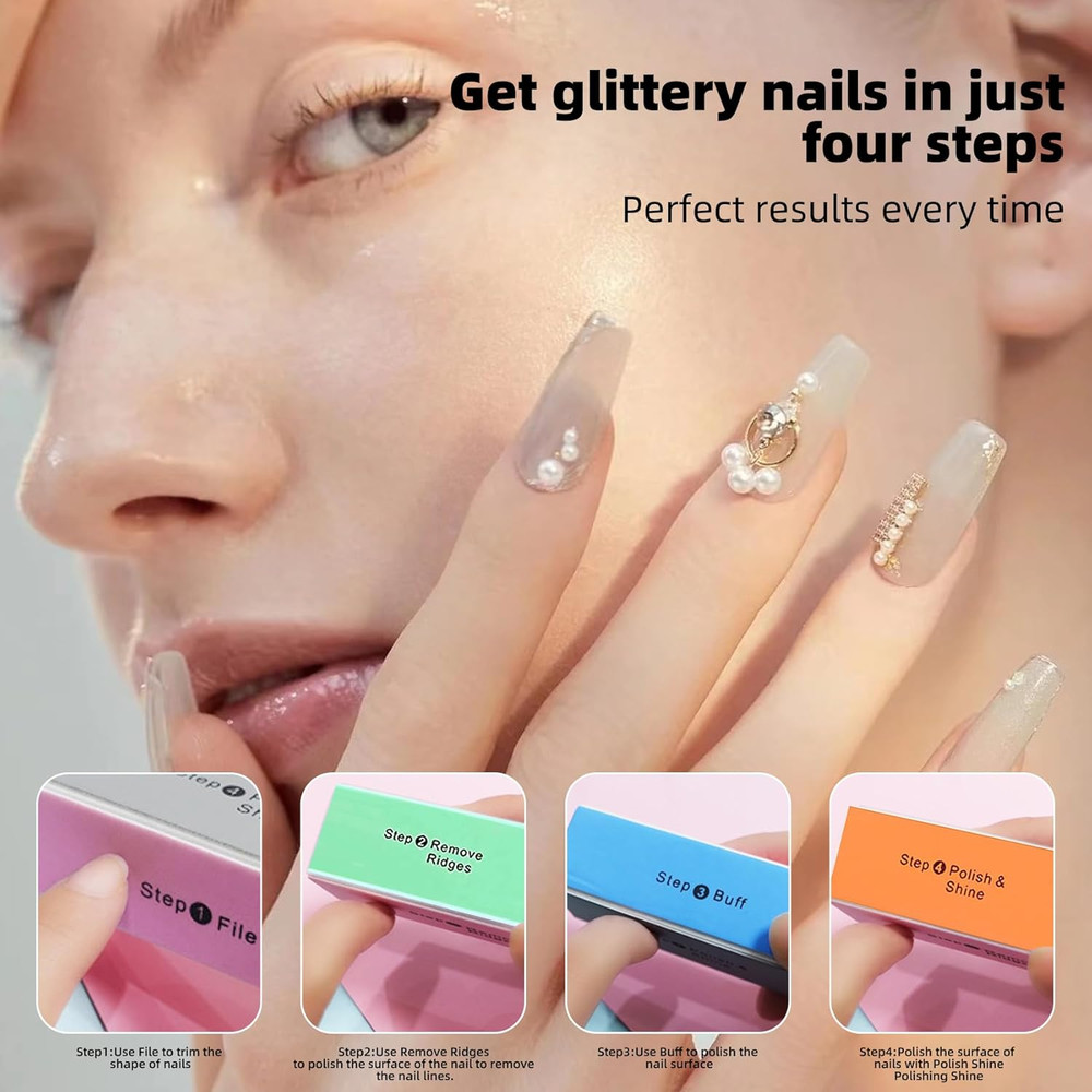 5 Pack 4 Way Nail Buffer Block 4 Step Nail Buffer Block