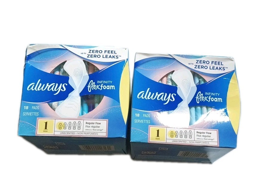 Always Infinity Flex Foam Pads with Wings Unscented Size 1 (2 pack) 18 ct