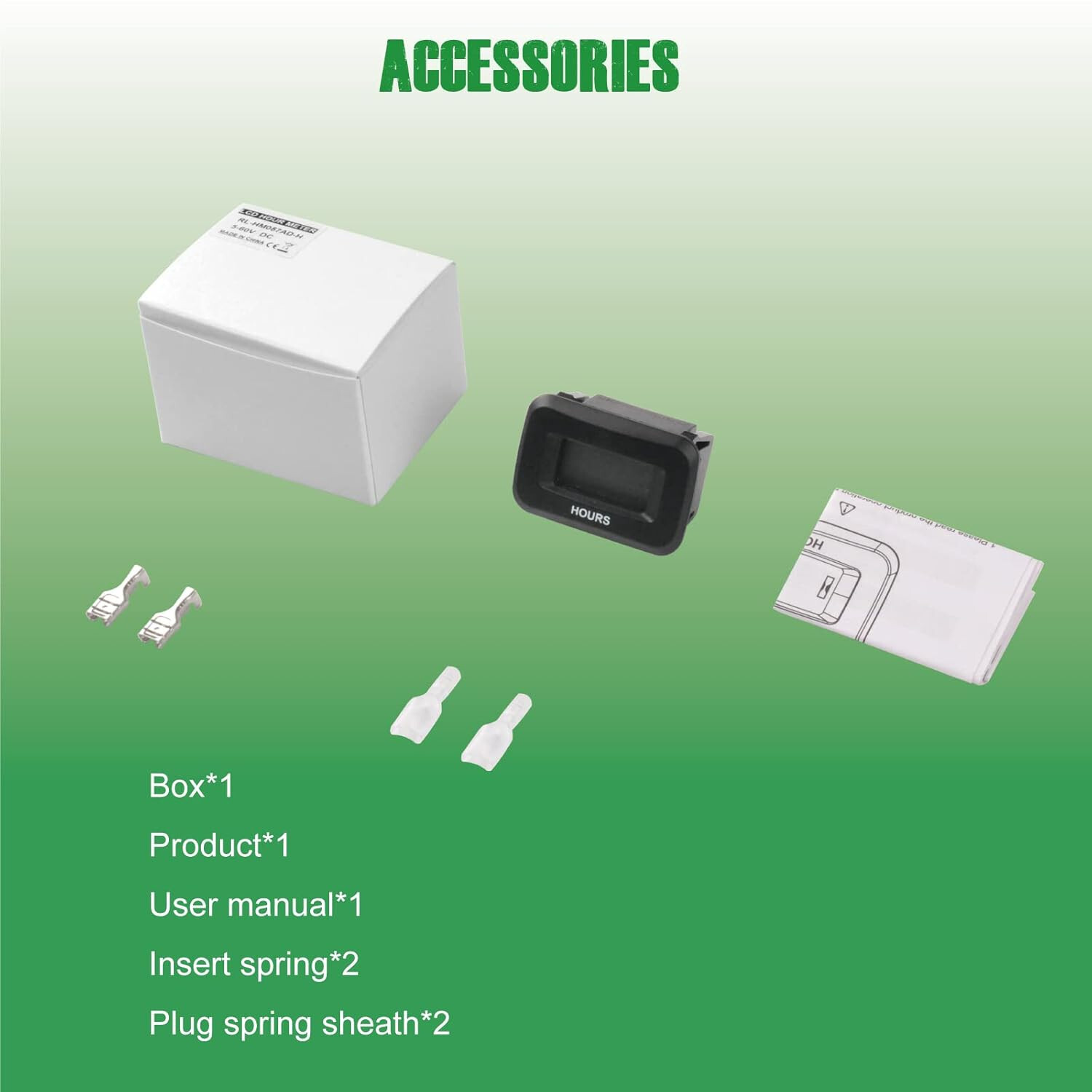 YOOREAL DC5-60V Digital Hour Meter of Lawn Mower Tractor Snow Blower Land Edger