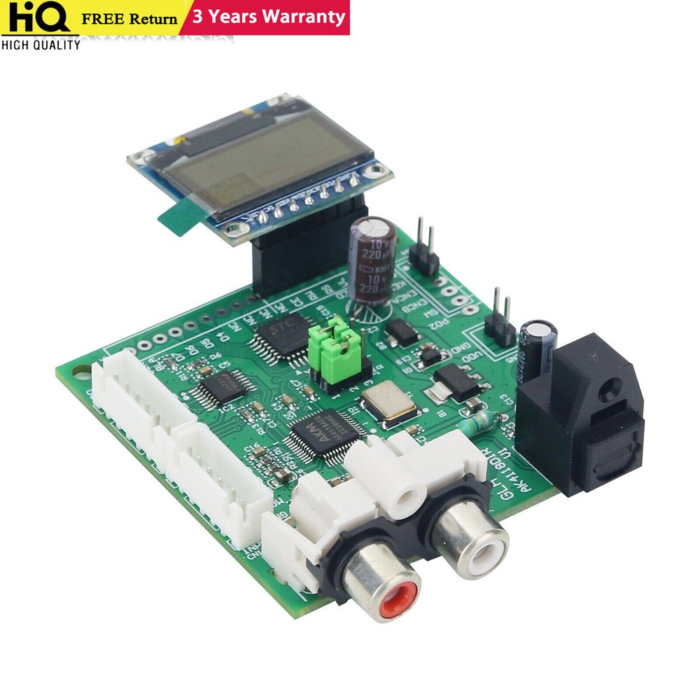 AK4118 Digital Receiver Board + OLED Screen Optical/Coaxial/I2S Input to I2S Out