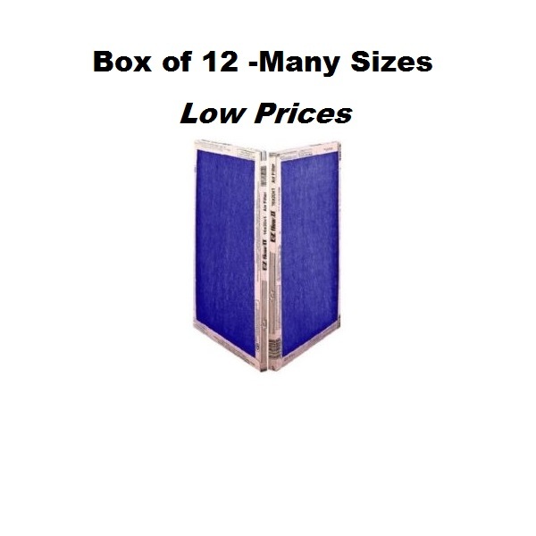 12 PACK - MANY SIZES - True Blue Spun Fiberglass Furnace Filter