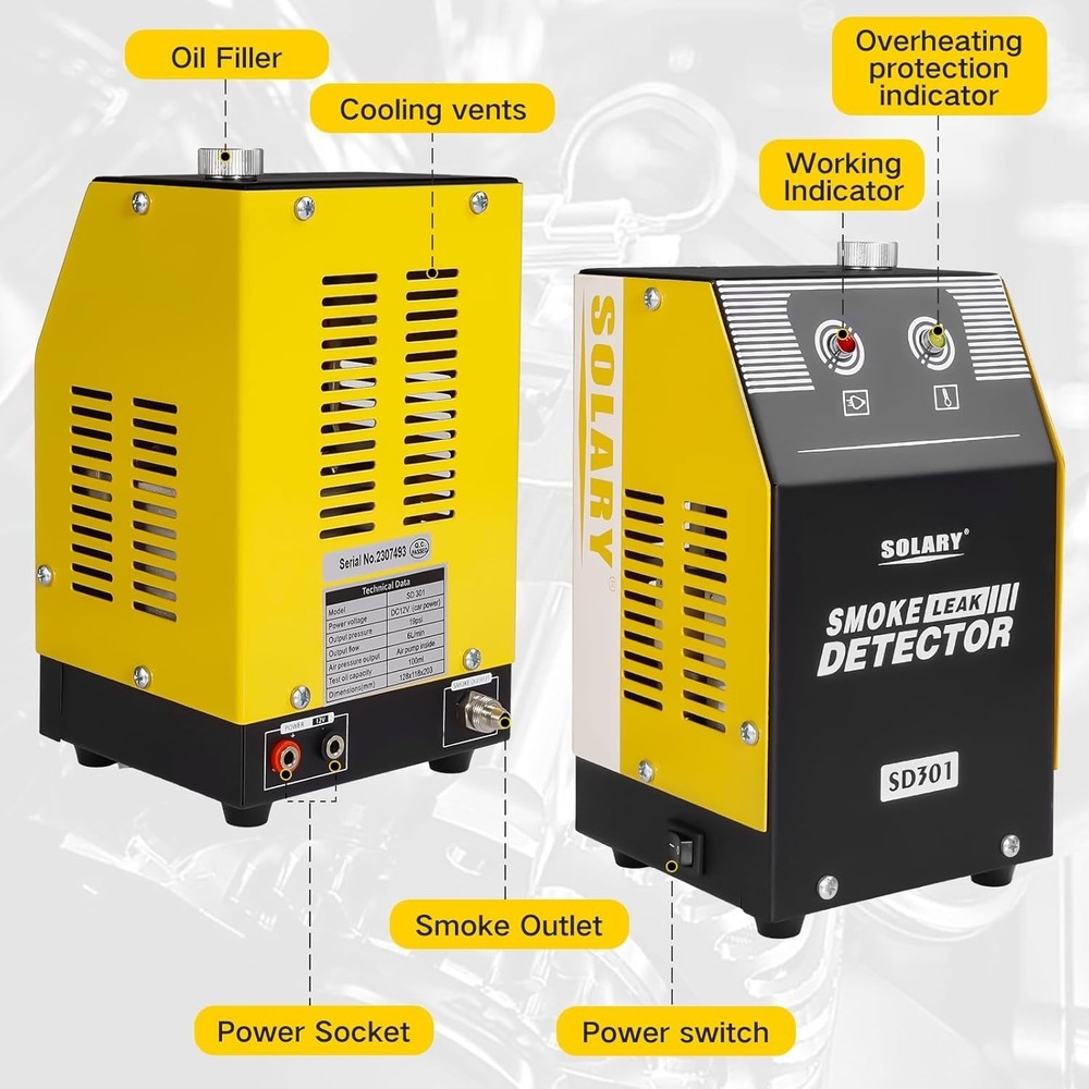 Multi-Functional Automotive Leak Detector - Built-in Air Pump, Quick Diagnostics