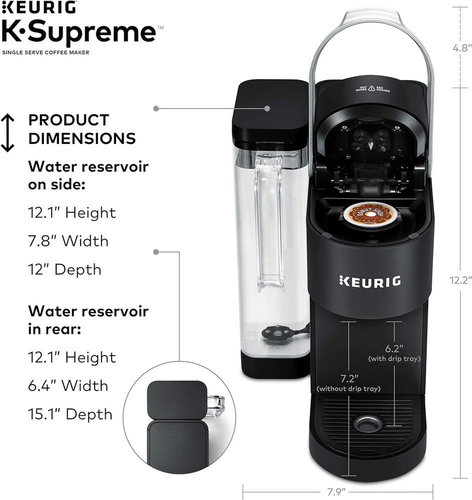K-Supreme Single Serve K-Cup Pod Coffee Maker, Multistream Technology, 4 Brew Si