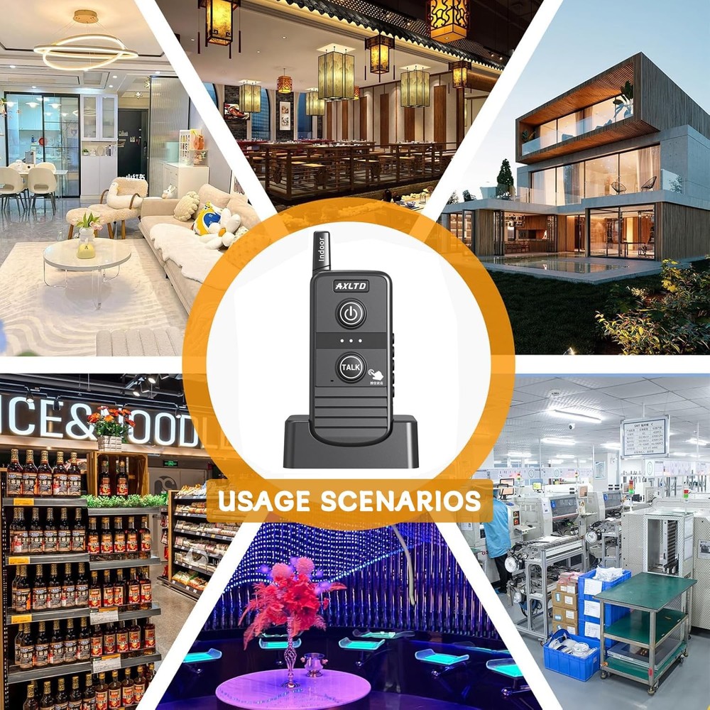 Wireless Home Intercom System 2 Pack Long Range 4900ft Waterproof Office House