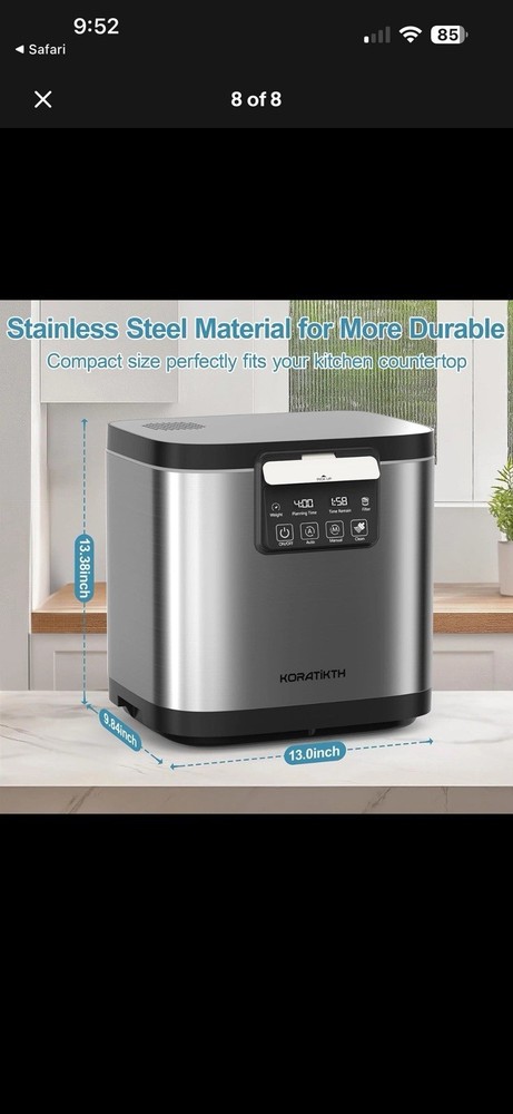 4L Electric Composter for Kitchen: Indoor Smart Quick Composting Machine with...