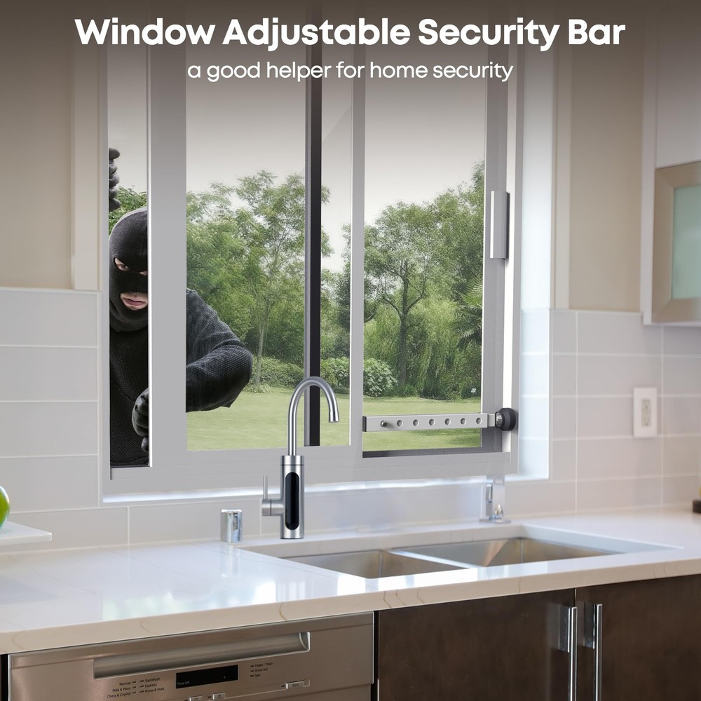 4 PCS White 1118 Inch Adjustable Short Sliding Window Security Lock Bar