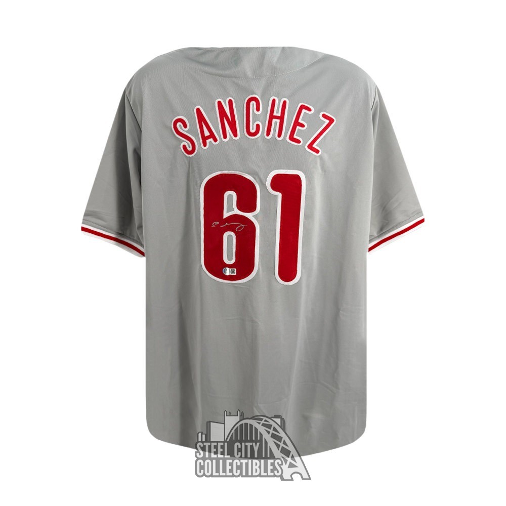 Cristopher Sanchez Autographed Philadelphia Custom Gray Baseball Jersey - BAS