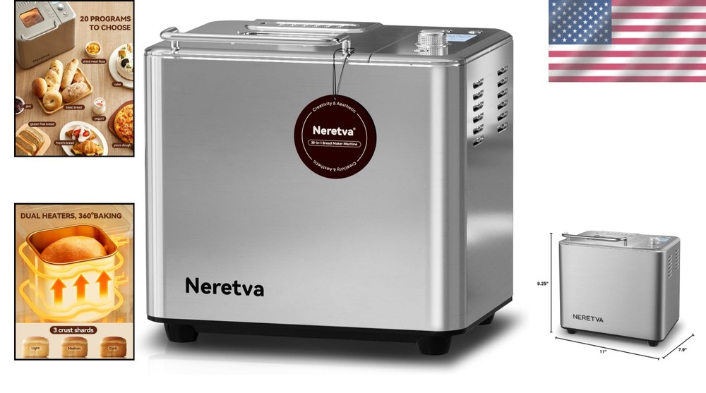 Brand New Silver Bread Maker, 20-IN-1, Large Capacity