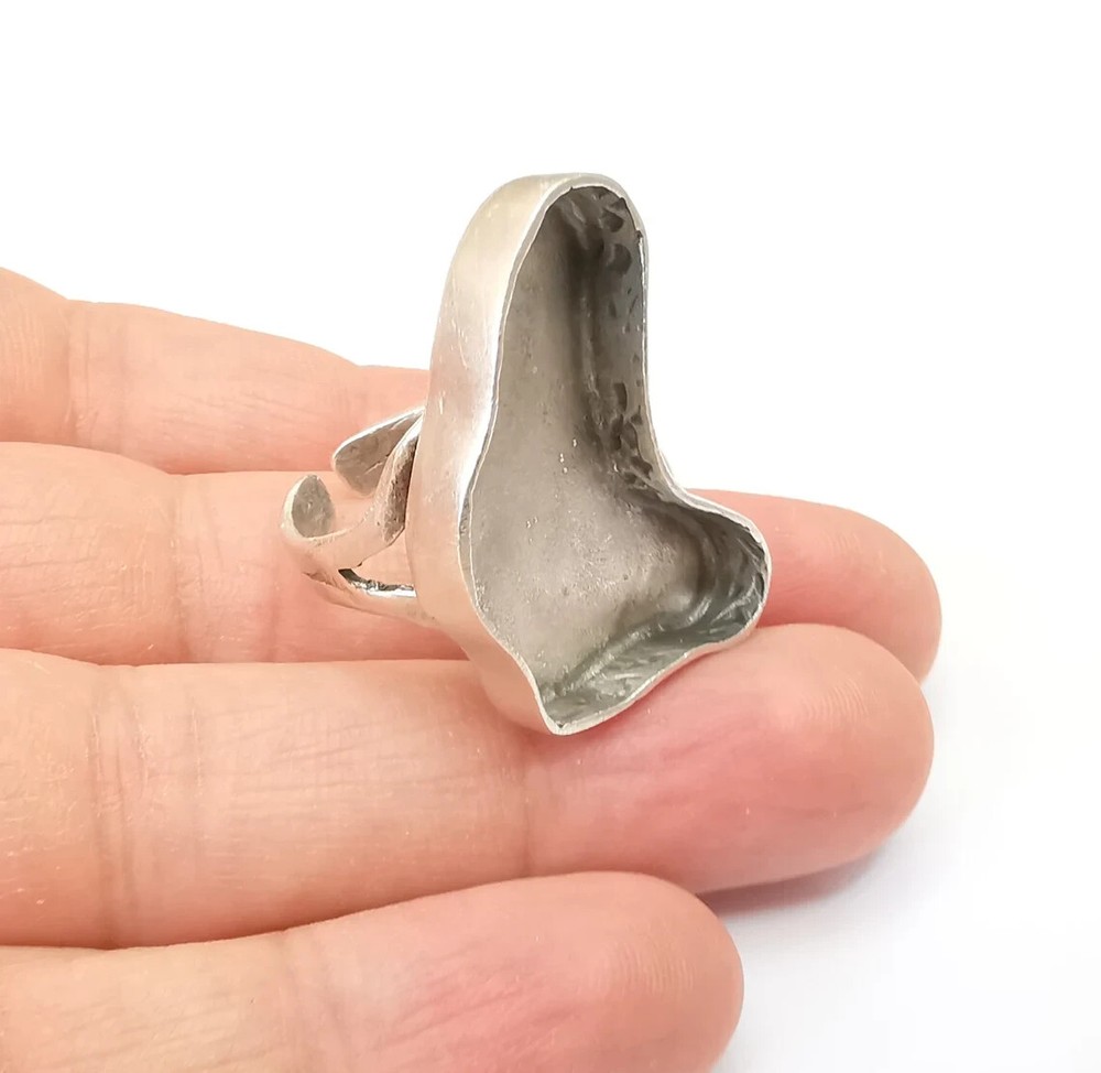 Amorphous Ring Setting Resin Ring Blank Mounting Adjustable Dried Flower Rings