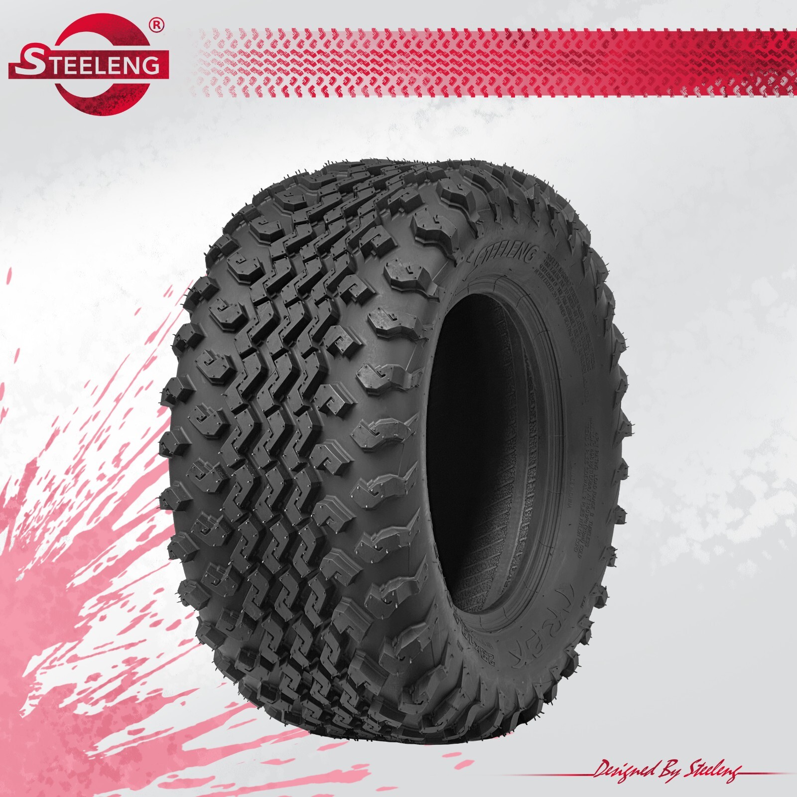 GOLF CART 12" Black VAMPIRE WHEELS / RIMS and 23" TREX A/T TIRES (SET OF 4)