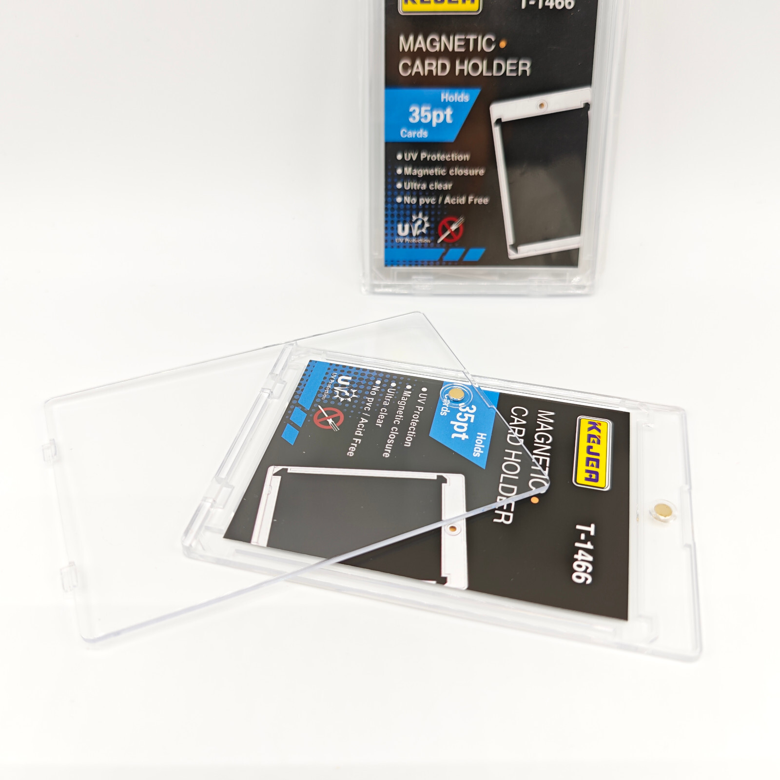 100 Pack Magnetic Trading Sports Card Holders Slim 35pt One-Touch UV Protection